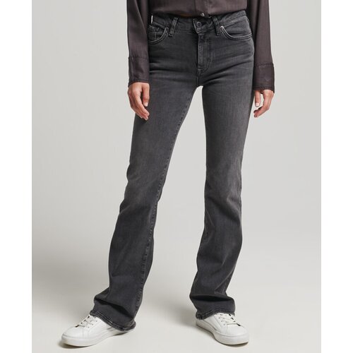 Джинсы Superdry MID RISE SLIM FLARE, Пол Женский, Цвет Wolcott Black Stone, Размер 28/31