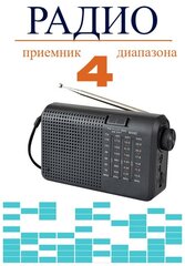 Радиоприемник портативный четырехдиапазонный FM/AM/SW1/SW2