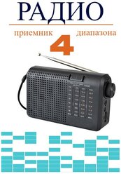 Радиоприемник портативный четырехдиапазонный FM/AM/SW1/SW2