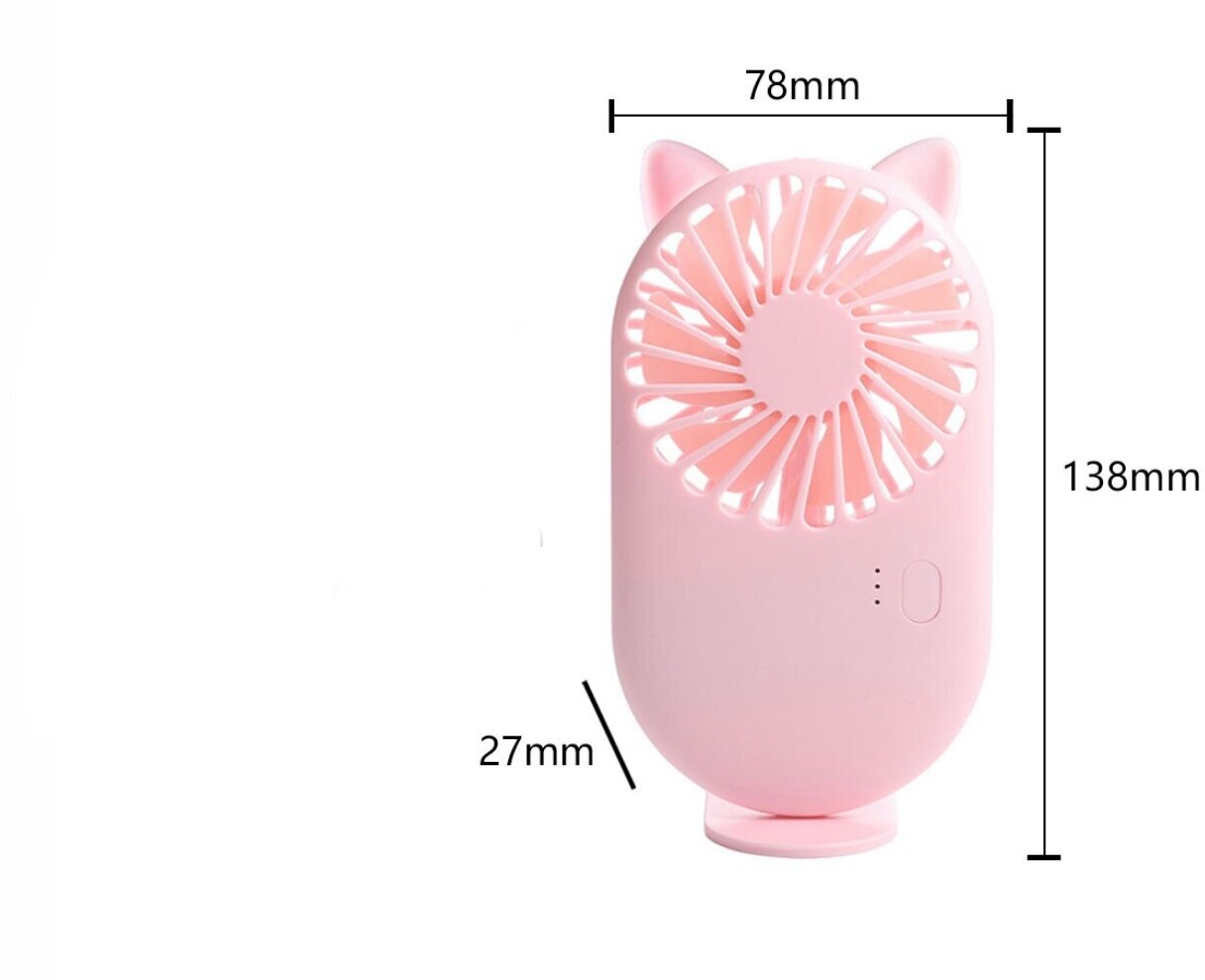 Портативный переносной мини-вентилятор USB с аккумулятором розовый - фотография № 3