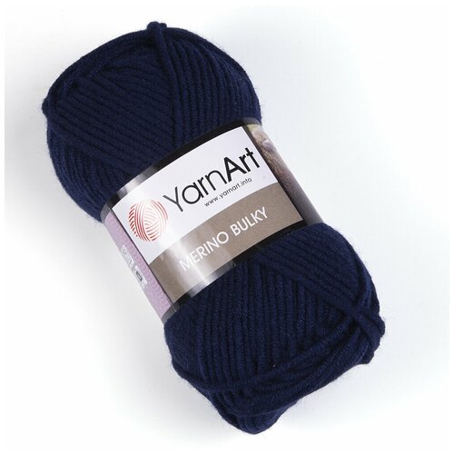 Пряжа Merino Bulky (2 мот.), YarnArt, 583 темно-синий пряжа vita candy канди 2502 темно синий 100% шерсть 100г 178м 5шт