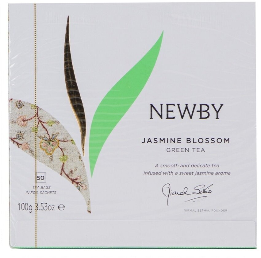 Чай зеленый Newby Jasmine Blossom, 50 пакетиков
