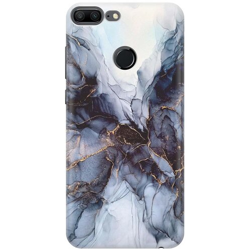 фото Gosso ультратонкий силиконовый чехол-накладка для honor 9 lite с принтом "черно-белый мрамор"
