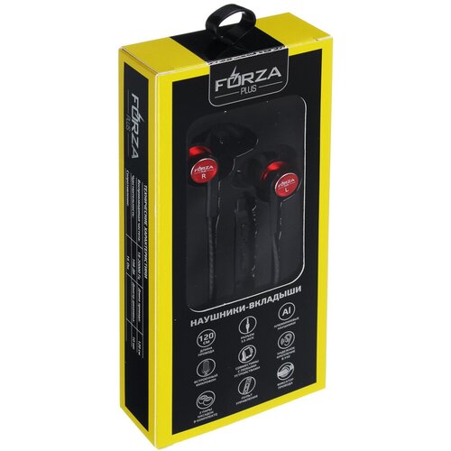 Наушники вакуумные FORZA с креплениями 2 пары насадок 120см металл пластик 3 цвета 97900₽