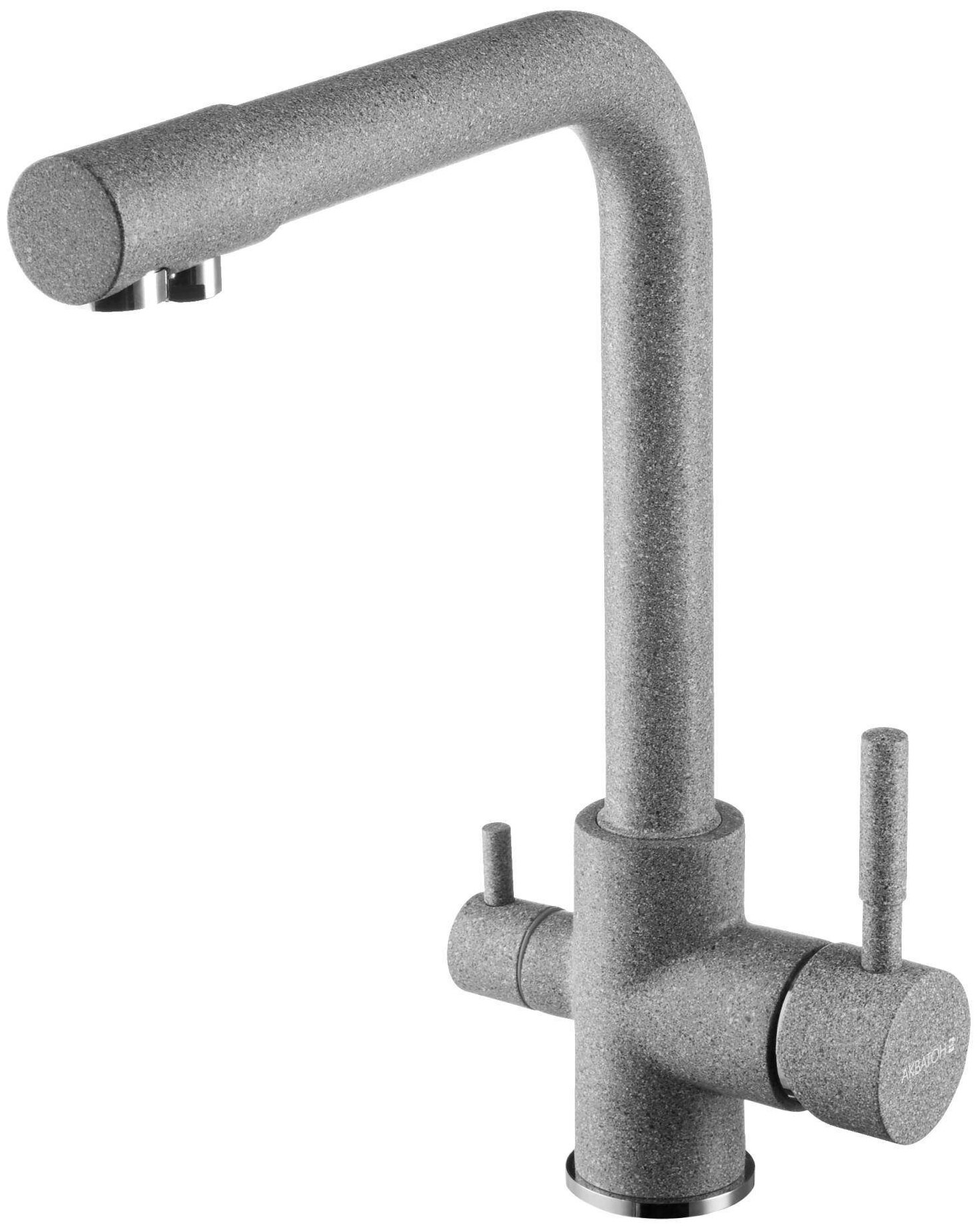 Кран-смеситель воды с фильтром для кухни Aquaton Руан 1AX004FCXX230 Серый - фотография № 1