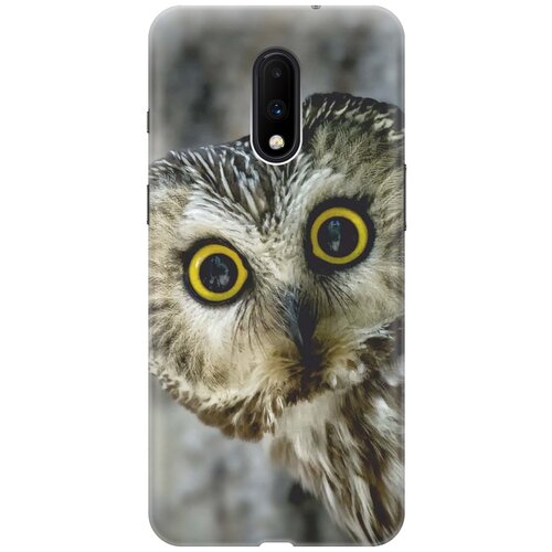 фото Re:paчехол - накладка artcolor для oneplus 7 с принтом "удивленная сова"