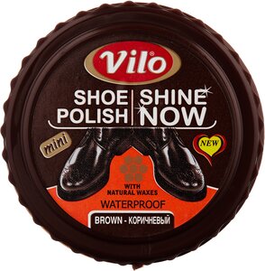 Фото Vilo крем для обуви в шайбе, коричневый