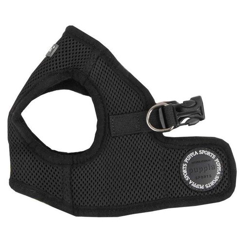 Шлейка Puppia Soft vest harness B, обхват шеи 53 см, черная, XXXL