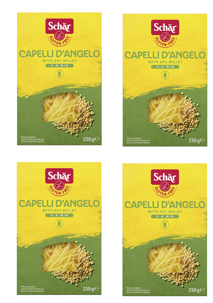 Макароны Schar Вермишель (Capelli d'Angelo) без глютена, 4 шт по 250 г