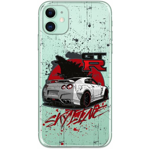 Силиконовый чехол Mcover для Apple iPhone 11 с рисунком Nissan GTR Skyline силиконовый чехол mcover для huawei p smart 2021 с рисунком nissan gtr skyline