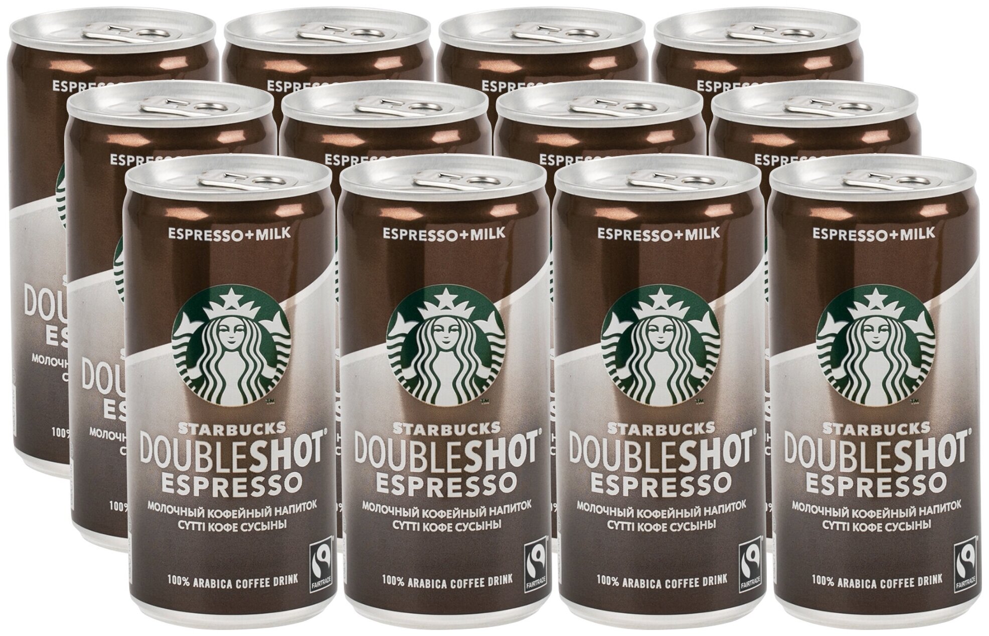 Молочный кофейный напиток Starbucks Doubleshot Espresso, 0.2 л , 12 шт.