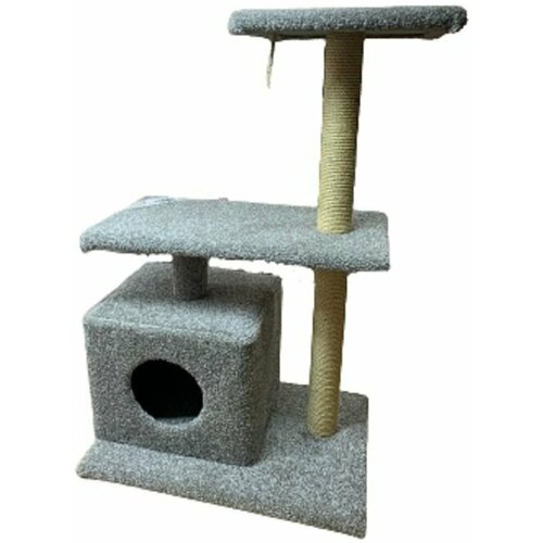 Игровой комплекс для кошек / когтеточка с лежанкой для кошек/ домик для кошки с когтеточкой К-12-06-01