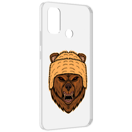 Чехол MyPads Медведь-в-шапке для UleFone Note 10P / Note 10 задняя-панель-накладка-бампер