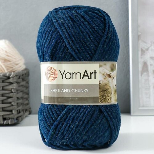 Пряжа Yarnart Shetland Chunky джинсовый (633), 50%шерсть/50%акрил, 150м, 100г, 1шт пряжа yarnart shetland chunky 633 джинсовый 5 шт 150 м 100 г виржин шерсть 50% акрил 50%