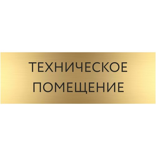 Табличка техпомещение с гравировкой (300*100 мм) с гравировкой / Табличка золото