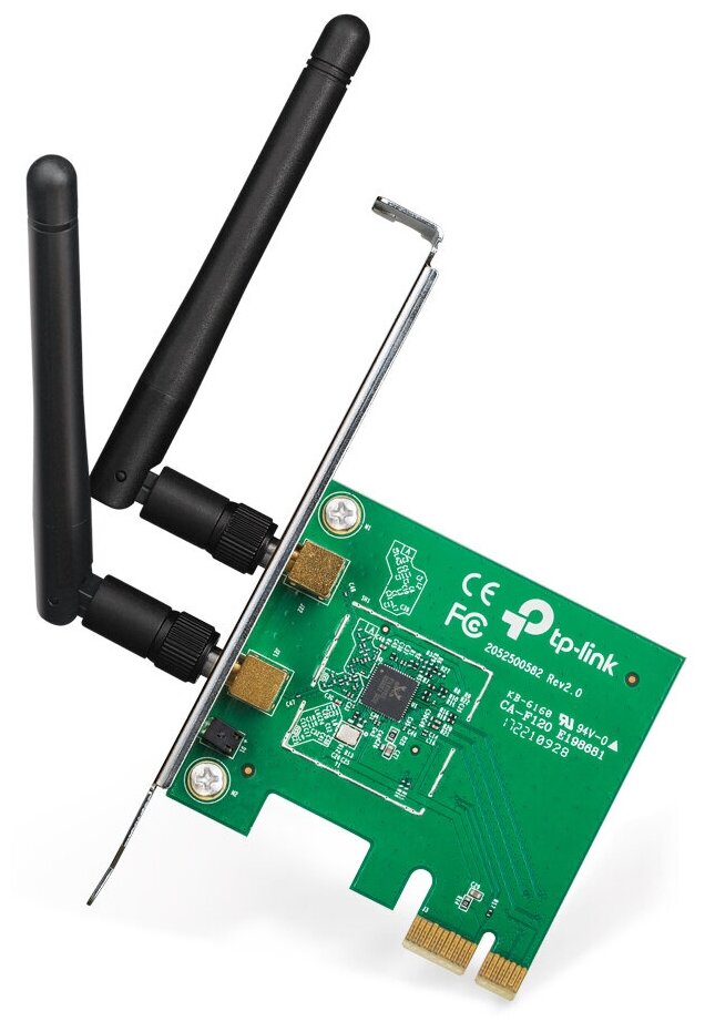 Адаптер Wi-Fi/ 300Mbps Wireless N PCI Express Adapter Atheros 2T2R 2.4GHz 802.11n/g/b 2 detachable antennas TL-WN881ND