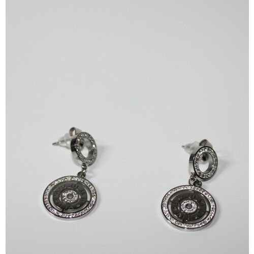фото Комплект серег xuping jewelry, нержавеющая сталь, циркон, белый, серебряный