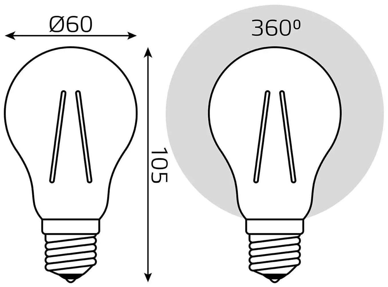 Лампа светодиодная gauss 102902115, E27, 15 Вт, 2700 К - фотография № 4