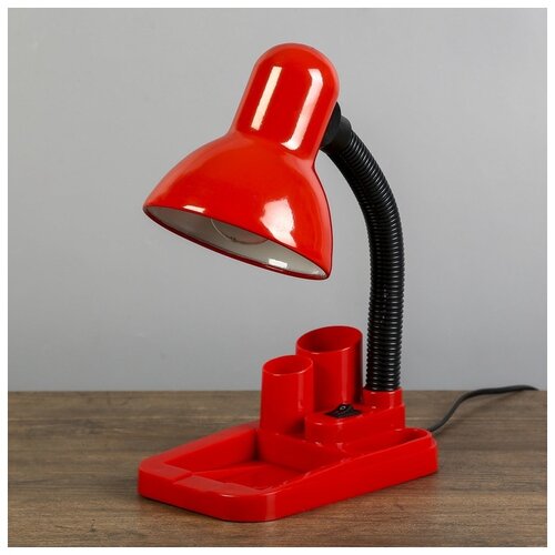фото Лампа настольная risalux "мудрец", е27, 40 w, 220 в, красная, 18*11,5*33 см