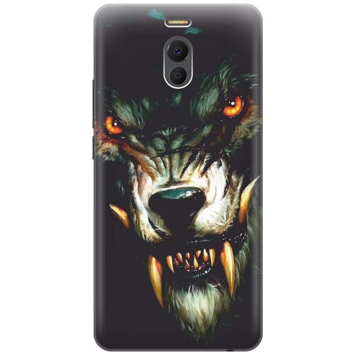 фото Cиликоновый чехол на meizu m6 note / мейзу м6 ноут с принтом "злой оборотень" gosso