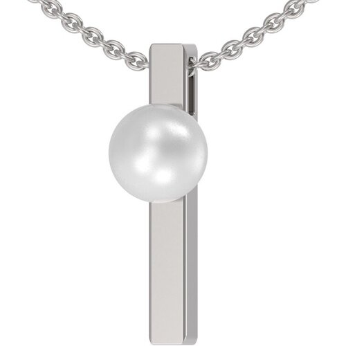 фото Подвеска арина, серебро, 925 проба, родирование, жемчуг имитация ювелирная компания арина