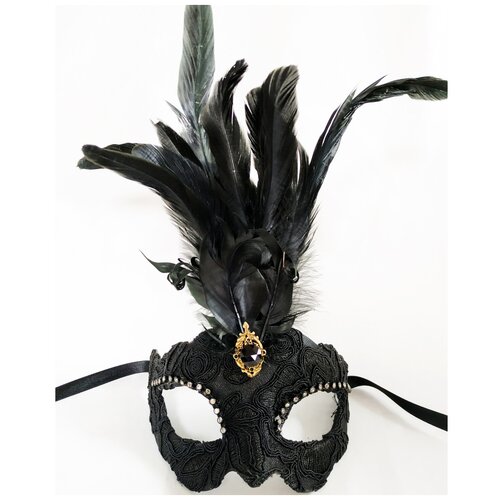 фото Венецианская маска в стиле коломбина с перьями giacometti