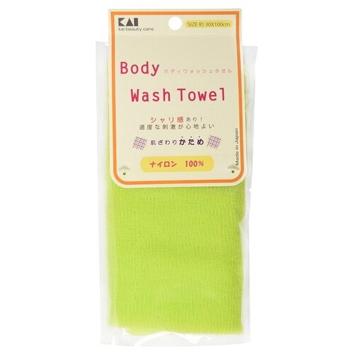 kai мочалка для тела body wash towel средней жесткости цвет розовый KAI Мочалка Body Wash Towel, 1 шт. салатовый 1