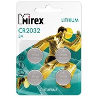 Батарея литиевая CR2032, 3В, Mirex (23702-CR2032-E4 ) упаковка 4 шт.
