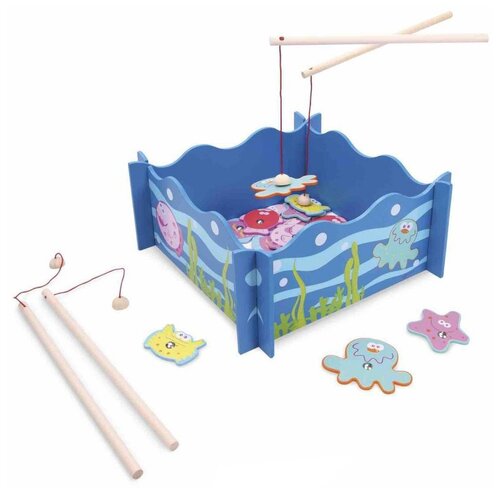 Развивающая игрушка Classic World Удачная рыбалка, синий/зеленый/розовый