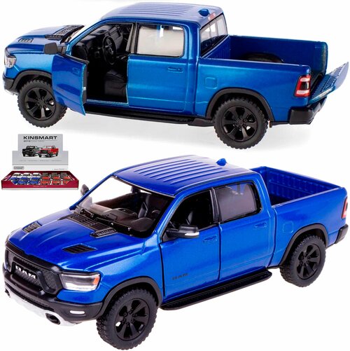 Машинка игрушка металлическая 1:46 2019 Dodge RAM 1500 (Додж Рам), 12,5 см, детская, инерционная / Синий