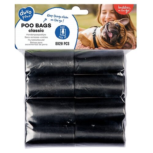 Пакеты для выгула для собак DUVO+ Poo Bags 33х20 см 20 шт. 33 см 20 см черный