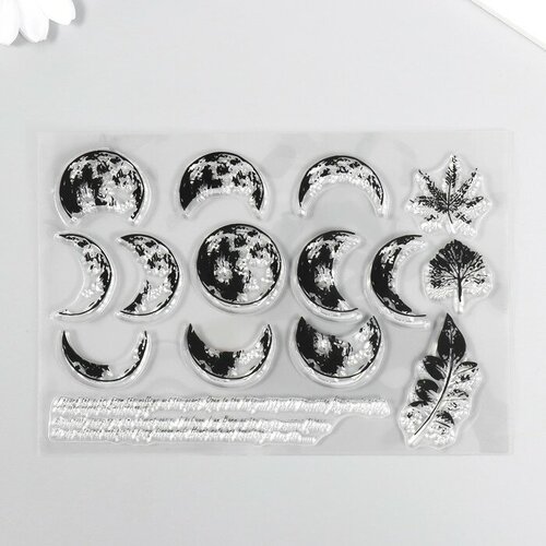 Штамп для творчества силикон Фазы луны 16х11 см 599₽