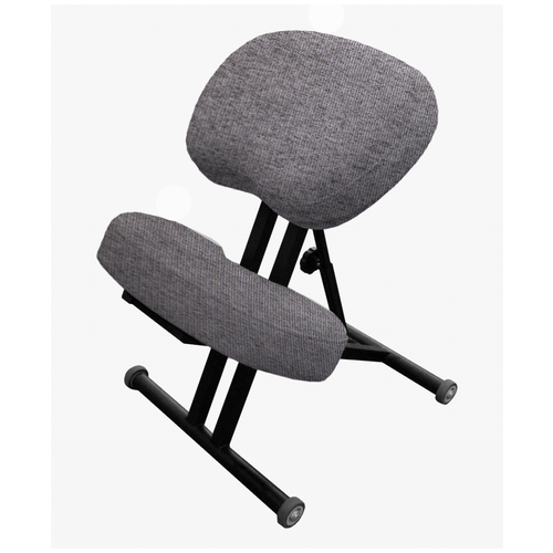 фото Эргономичный коленный стул "олимп" ск-1-2 (толстые сидения) благородный антрацит на черной раме