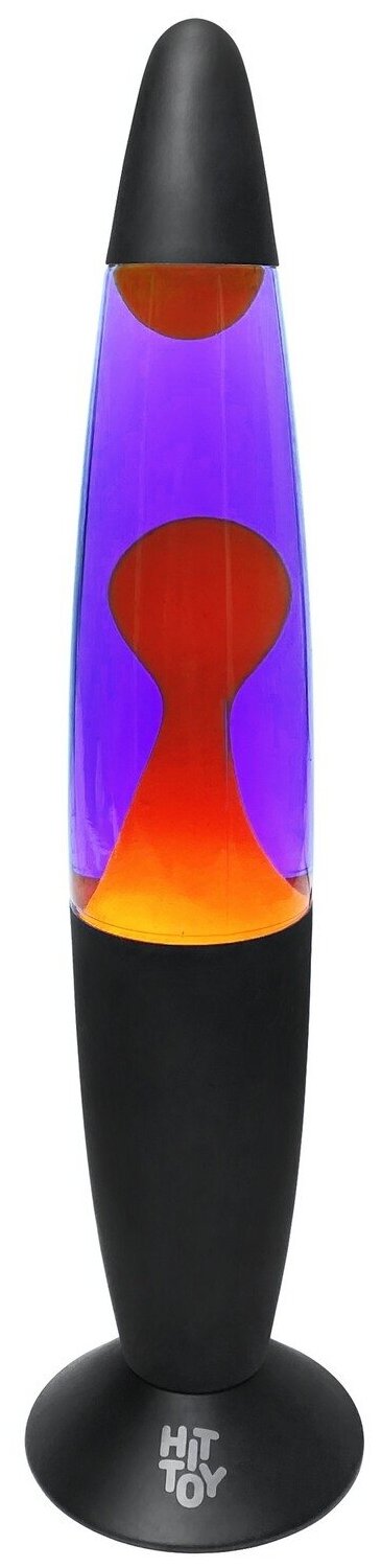 Лава-лампа 34 см Черный, Фиолетовый/Оранжевый - фотография № 1