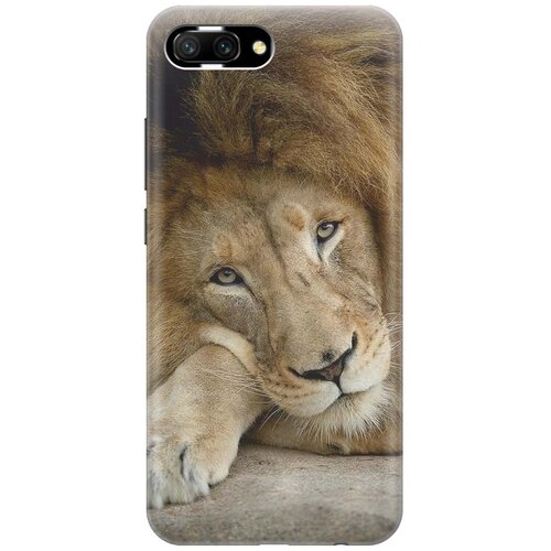 фото Gosso ультратонкий силиконовый чехол-накладка для honor 10 с принтом "спокойный лев"
