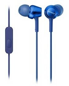 Наушники SONY MDR-EX255AP/L (микрофон, синий)