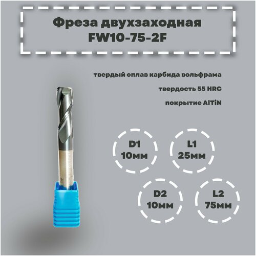 Фреза концевая FW10*75/2F