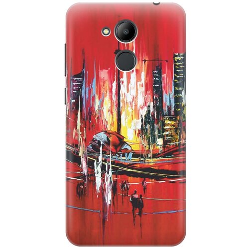 фото Gosso ультратонкий силиконовый чехол-накладка для honor 6c pro с принтом "акварельный город"