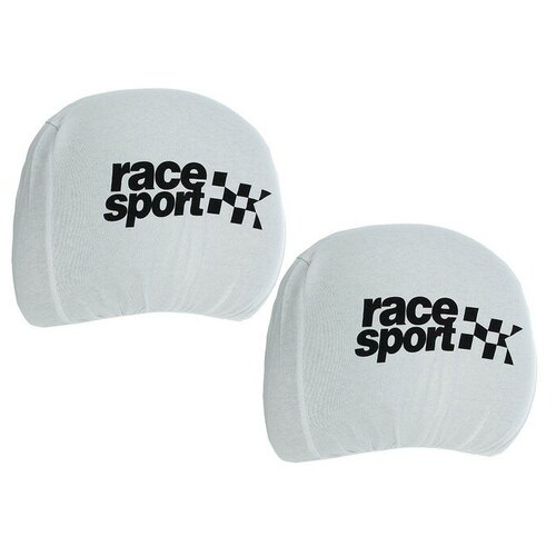 Чехлы на подголовник Race Sport, белые, набор 2 шт