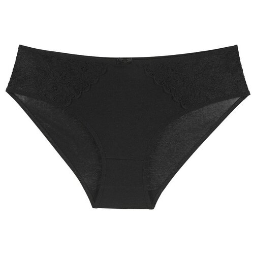 фото Donella набор трусов слипы средней посадки с кружевными вставками, 5 шт., размер l, черный