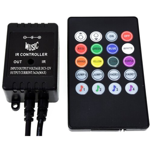 Контроллер RGB музыкальный с пультом Music IR Controller DLED 12V DC mini sp106e 9keys led music controller dc5v 12v ws2811 ws2812b 6812 1903 6803 magic led tape digital colorful music controller