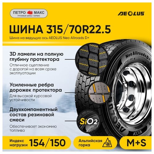 Шина 315/70R22.5 AEOLUS Neo Allroads D+