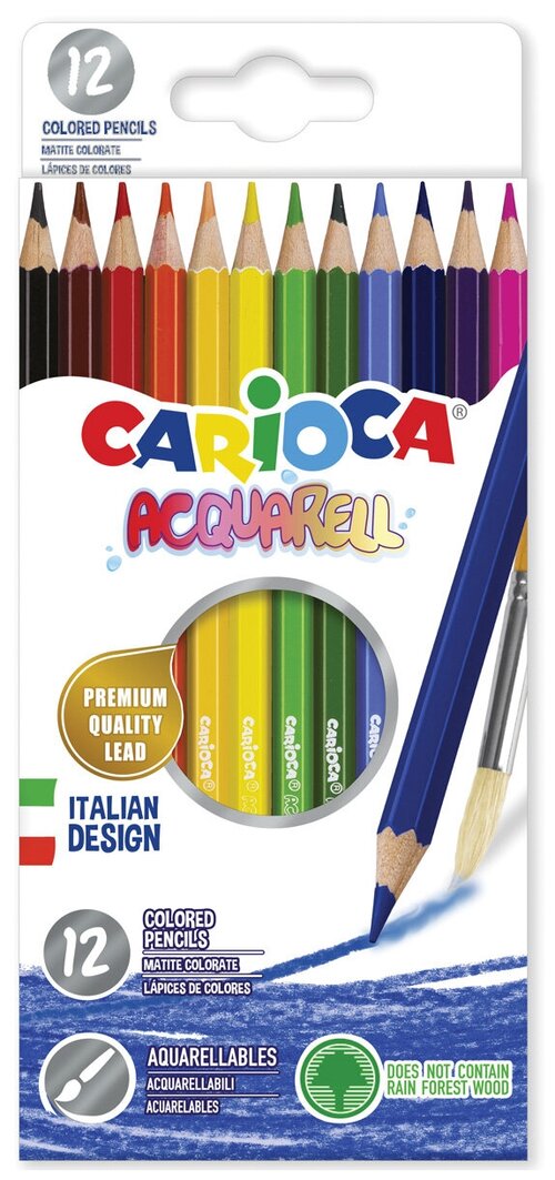 Carioca набор цветных карандашей Acquarell 12 цветов (42857) разноцветный