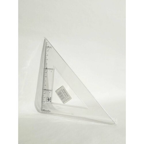 Угольник Domingo Ferrer 4545 длина 25 см пластик шкала 16 см Прозрачный 413₽