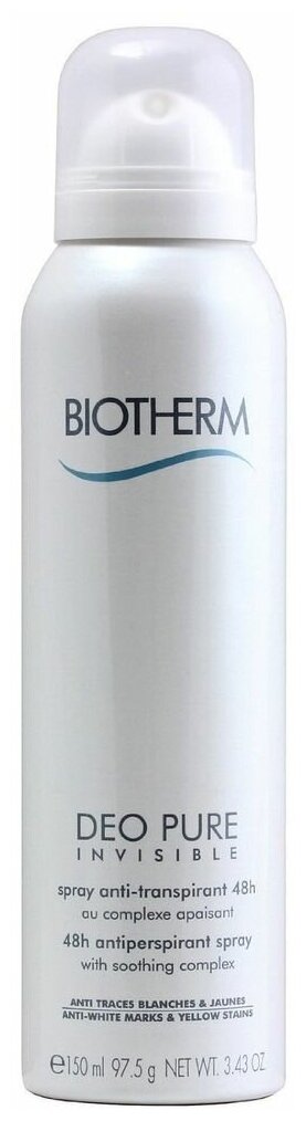 Biotherm Дезодорант-антиперспирант Pure Invisible, спрей, пакет, 150 мл, 150 г