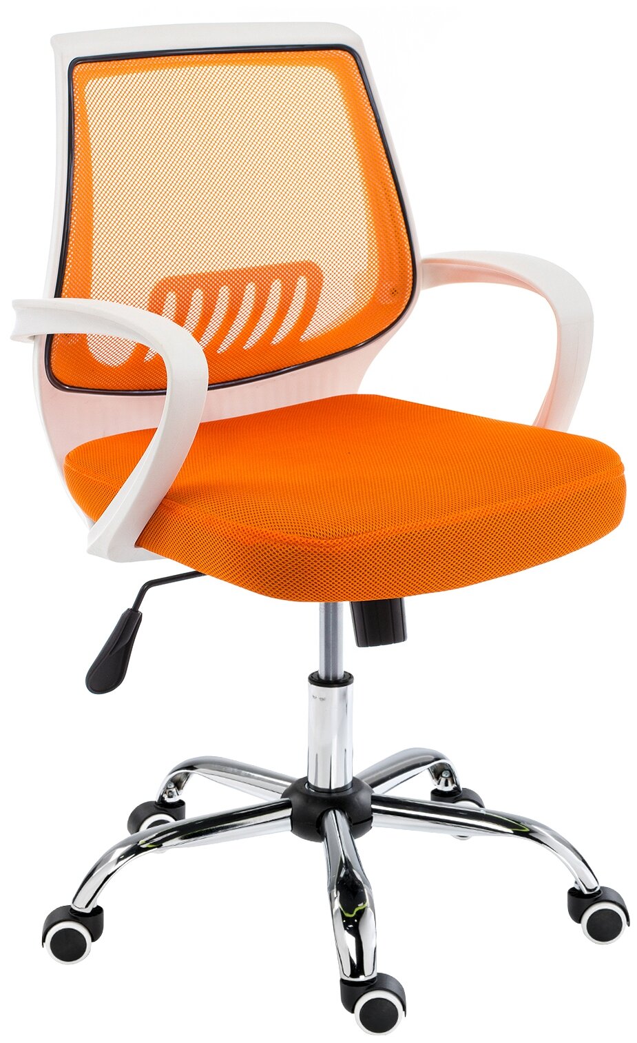 Компьютерное кресло Woodville Ergoplus низкая спинка офисное, обивка: текстиль, цвет: white plastic / orange