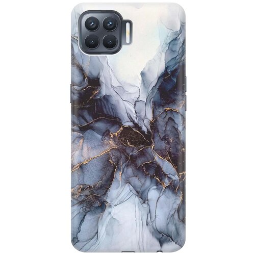 фото Cиликоновый чехол на oppo reno4 lite / оппо рено4 лайт с принтом "черно-белый мрамор" gosso