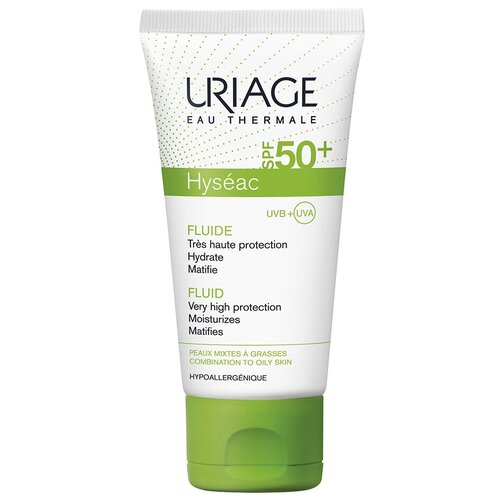 Uriage эмульсия Hyseac солнцезащитная SPF 50, 50 мл эмульсия для лица uriage исеак солнцезащитная эмульсия spf 50