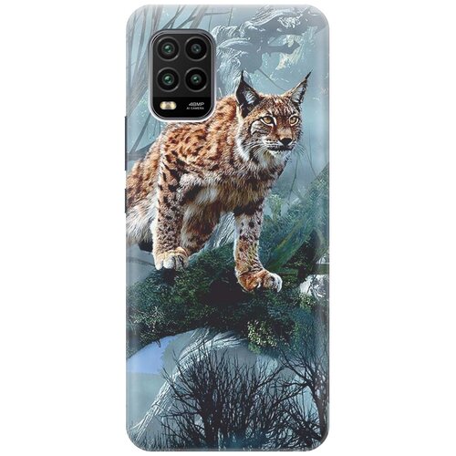 фото Re:pa чехол - накладка artcolor для xiaomi mi 10 lite с принтом "дикая рысь"