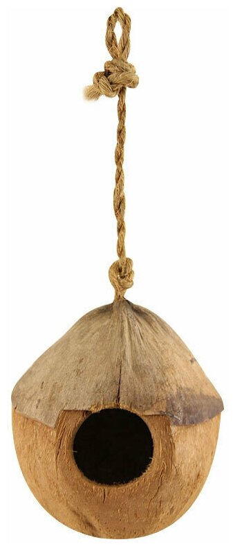 Домик для птиц из кокоса "Бунгало", 100-130мм, серия NATURAL, 1шт